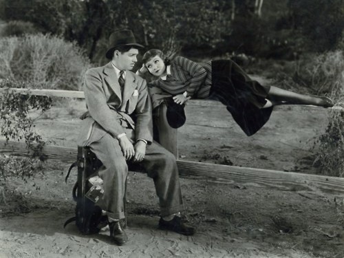 Clark Gable and Claudette Colbert on the road in It Happened One NIght